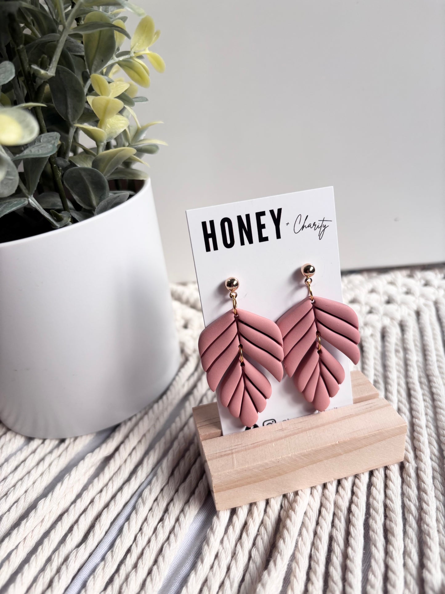 Pink Leaf Dangles