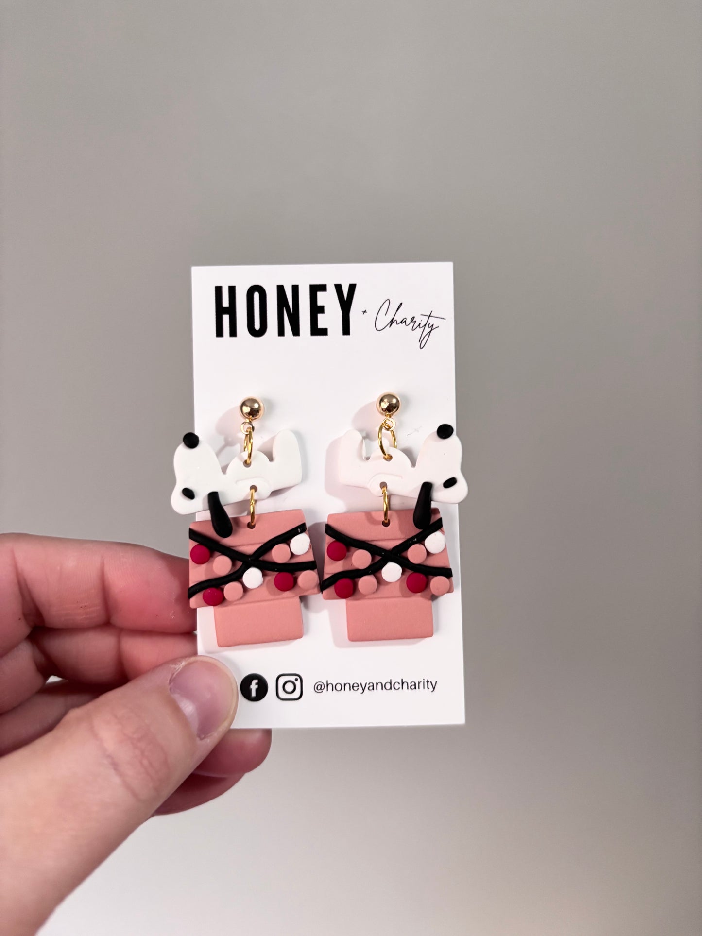 Valentine Snoopy Doghouse Dangles