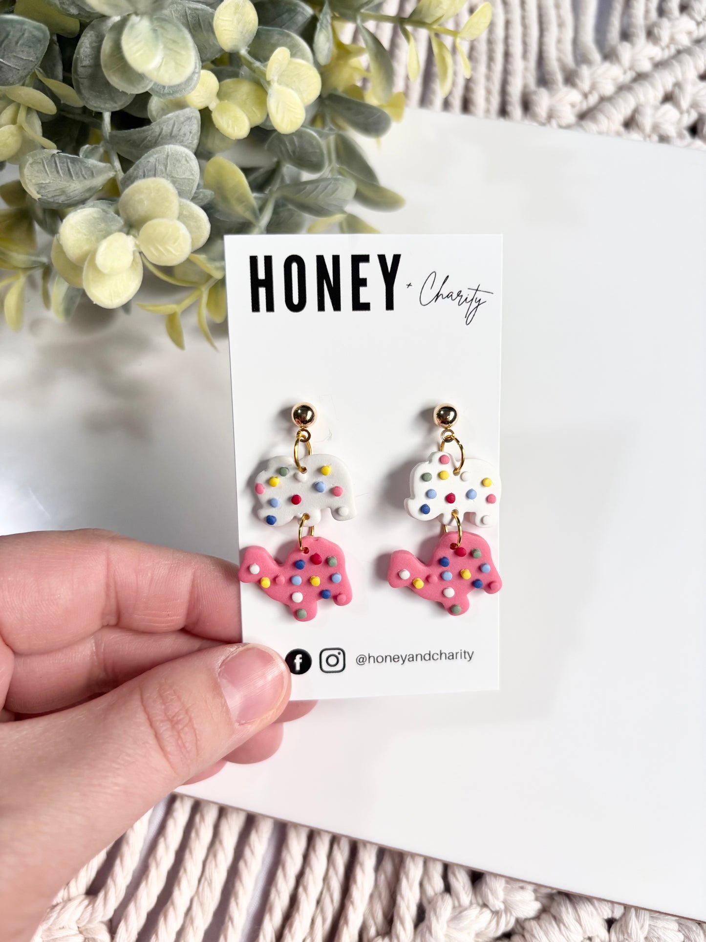 Frosted Animal Cookie Dangles