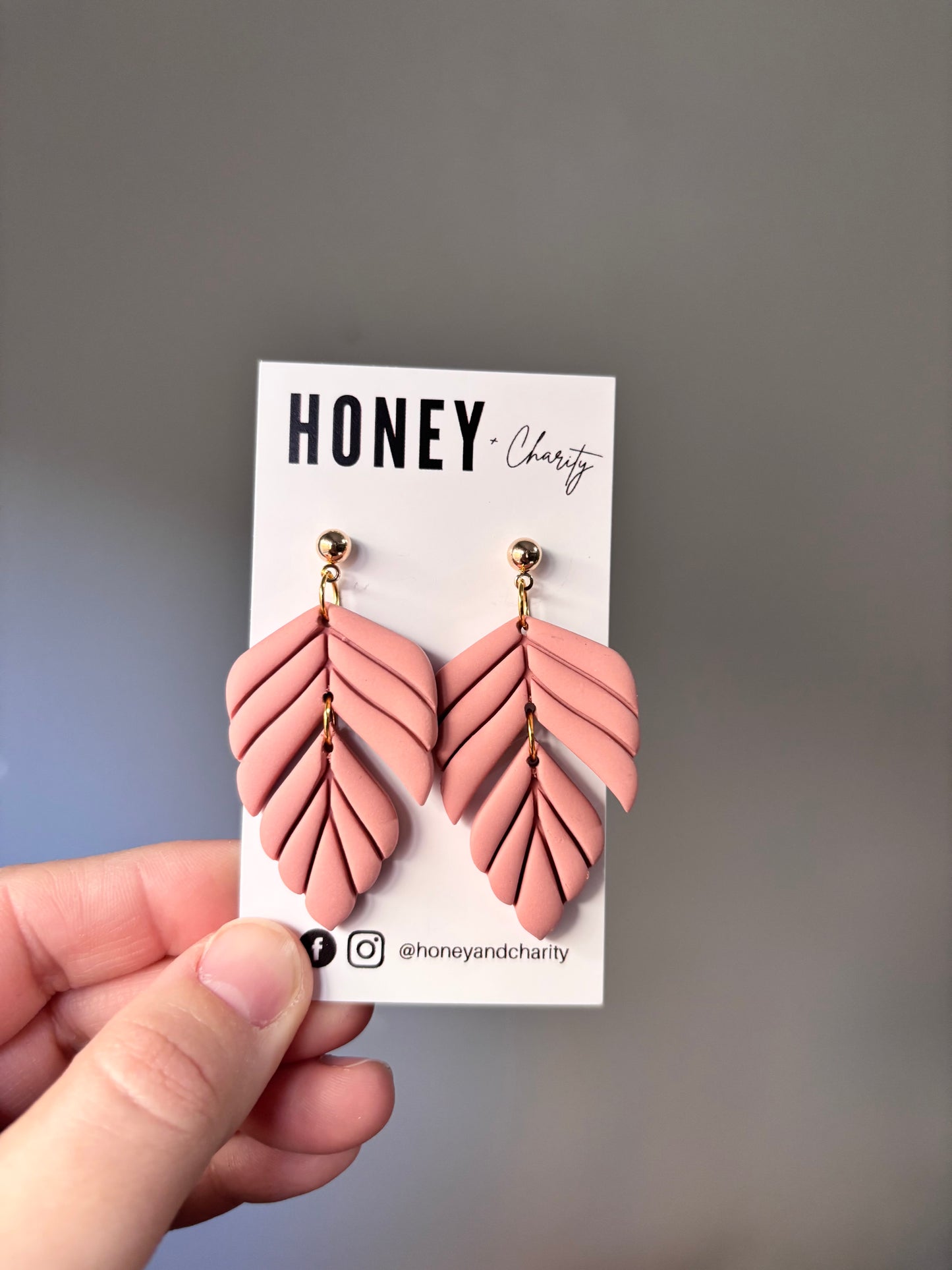 Pink Leaf Dangles