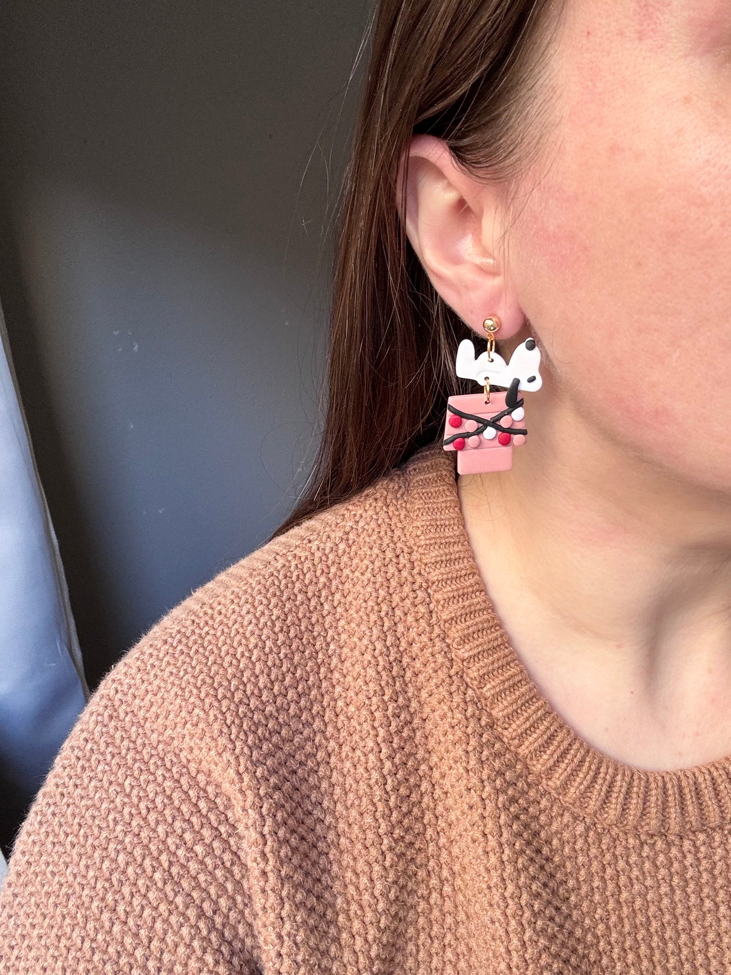 Valentine Snoopy Doghouse Dangles