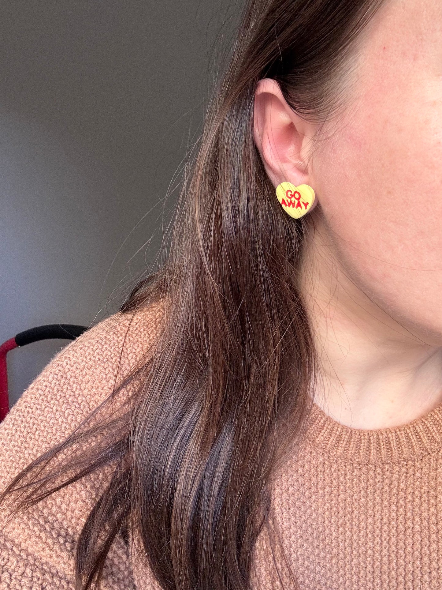 Anti-Valentines Candy Heart Studs