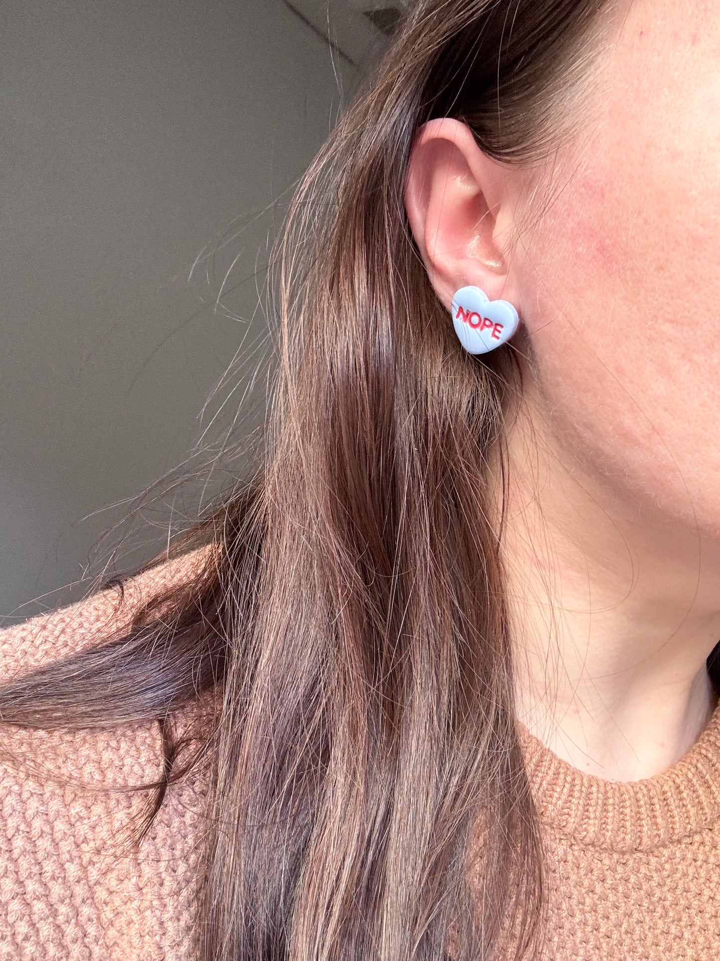Anti-Valentines Candy Heart Studs