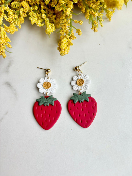 Strawberry Daisy Dangles
