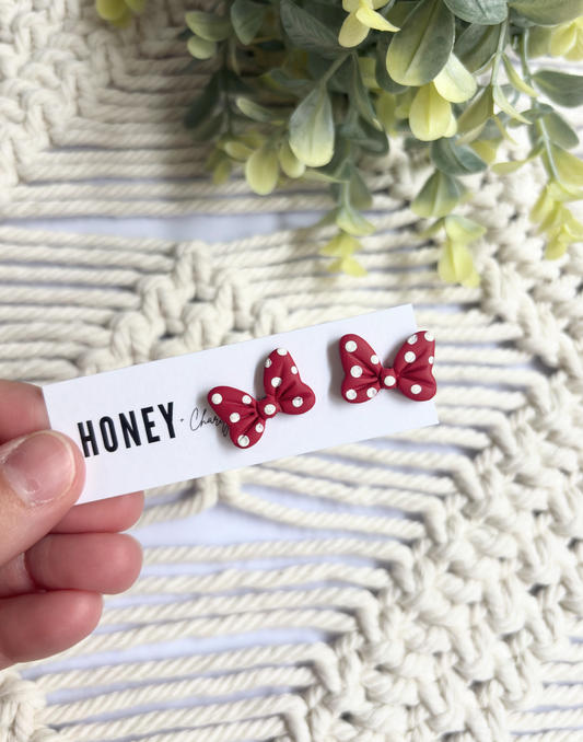 Polka Dot Bow Studs