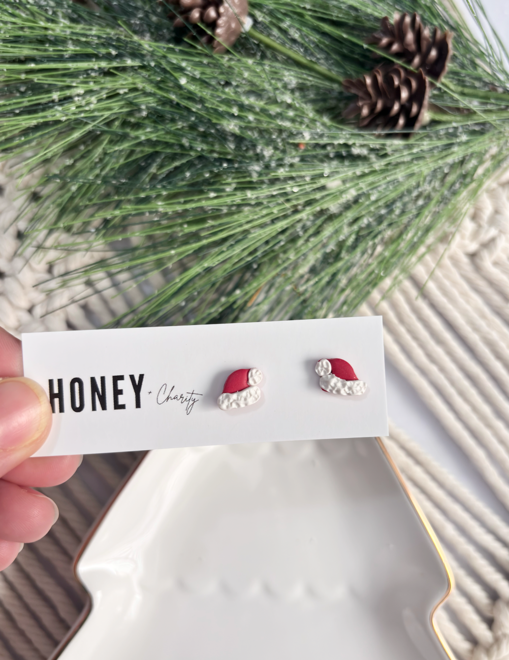 Santa Hat Tiny Studs