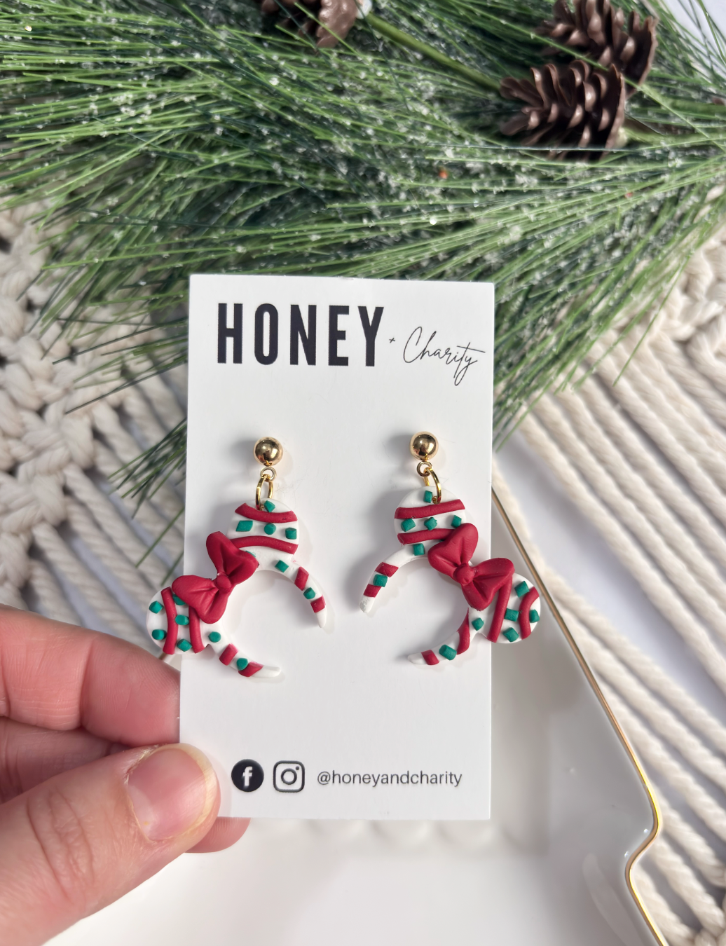 Christmas Tree Cake Mouse Ear Dangles