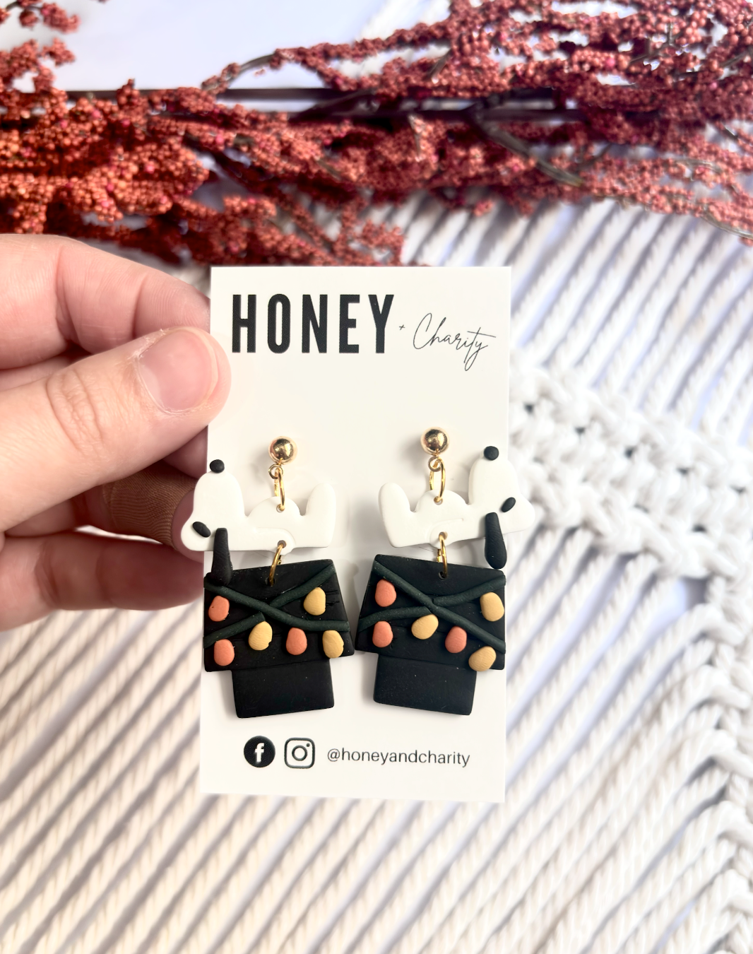 Spooky Snoopy Doghouse Dangles