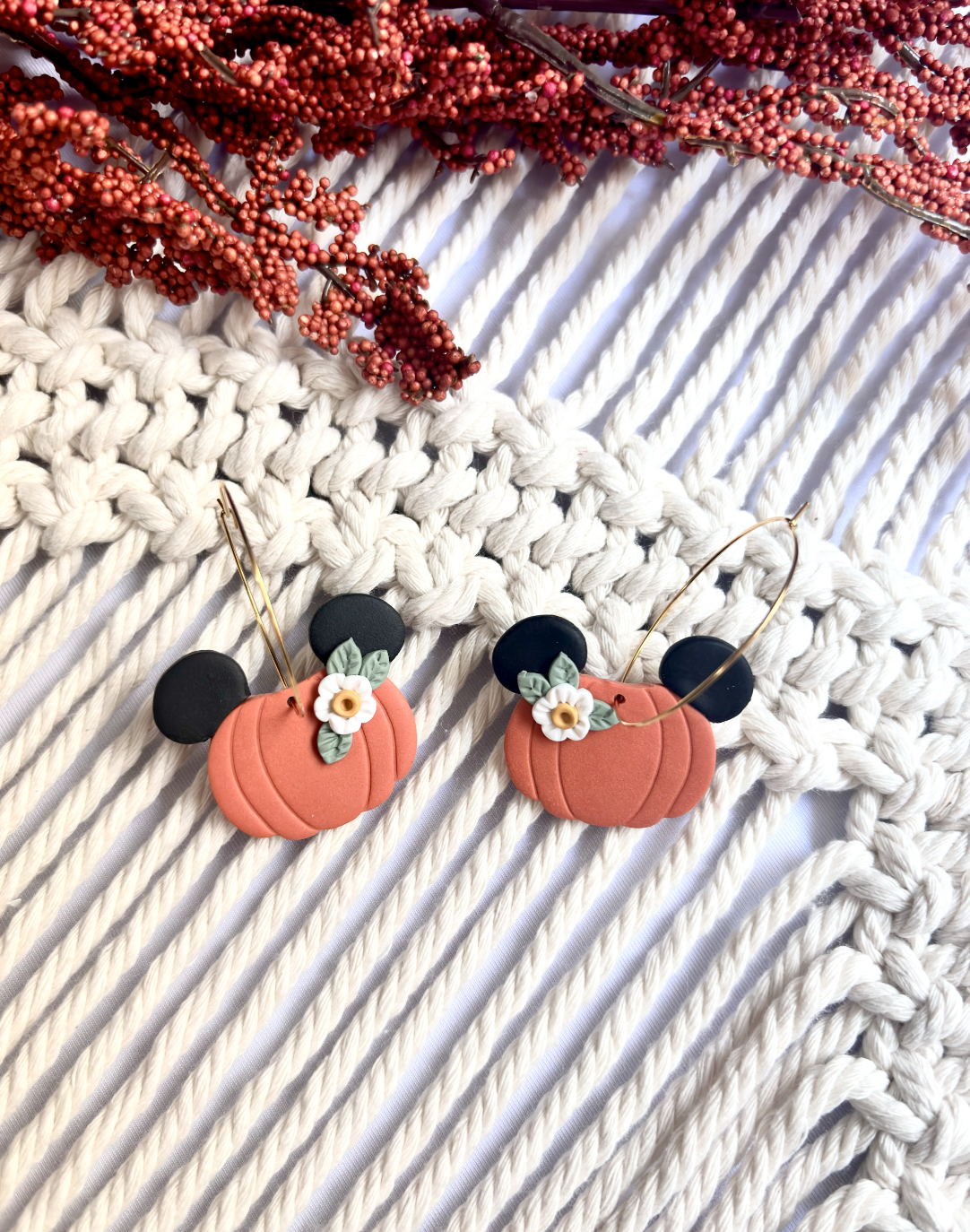 Mouse Pumpkin Dangles