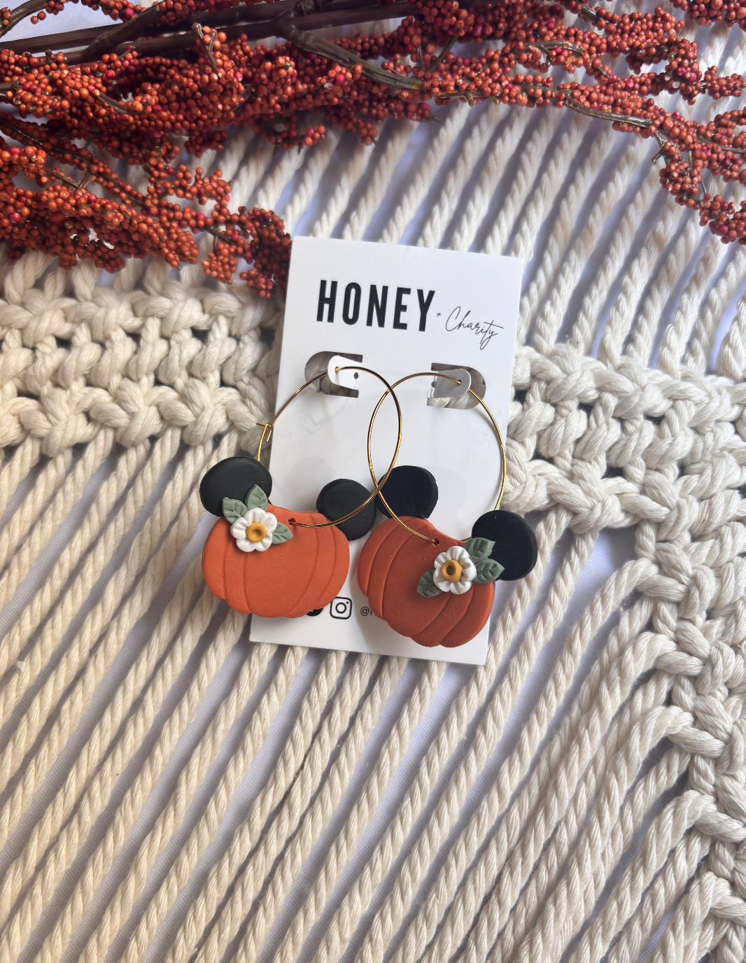Mouse Pumpkin Dangles