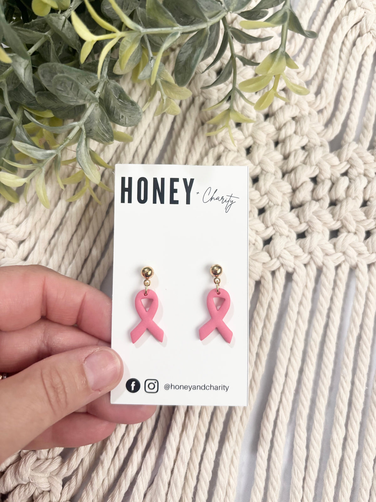 Pink Ribbon Dangles