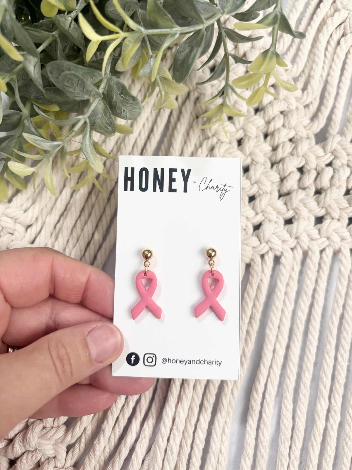 Pink Ribbon Dangles
