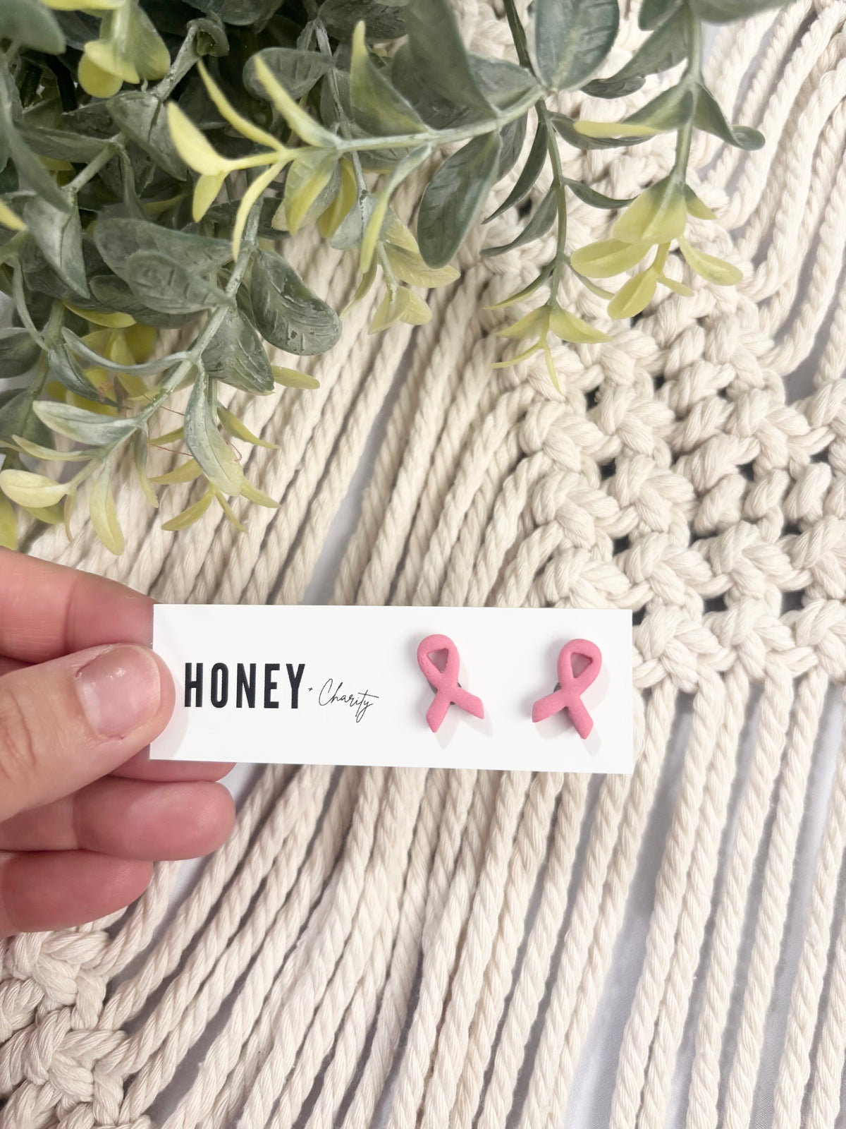 Pink Ribbon Studs