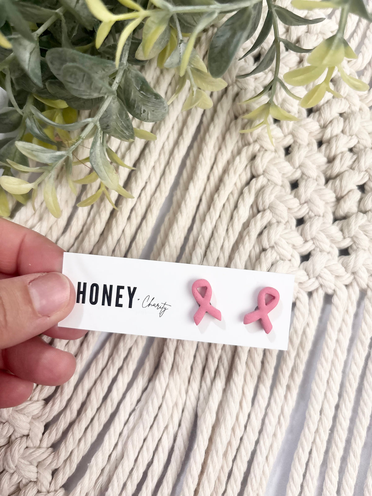 Pink Ribbon Studs