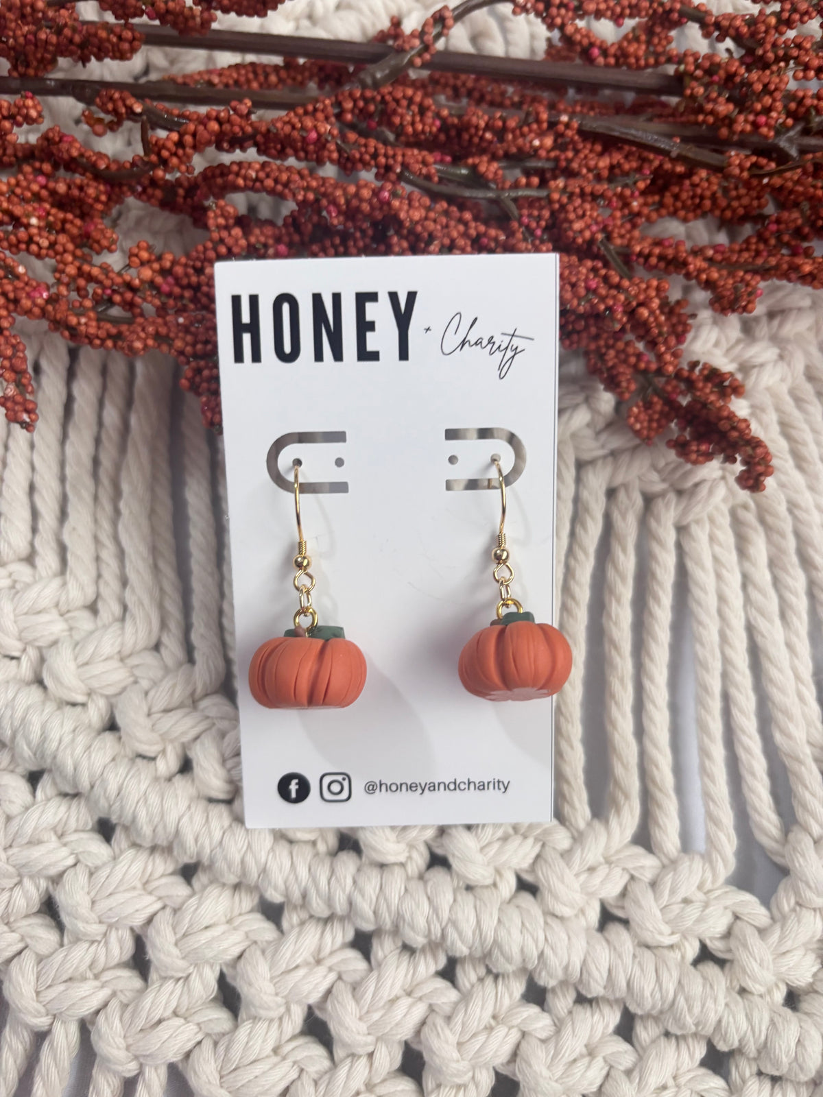 Pumpkin Huggie Dangles