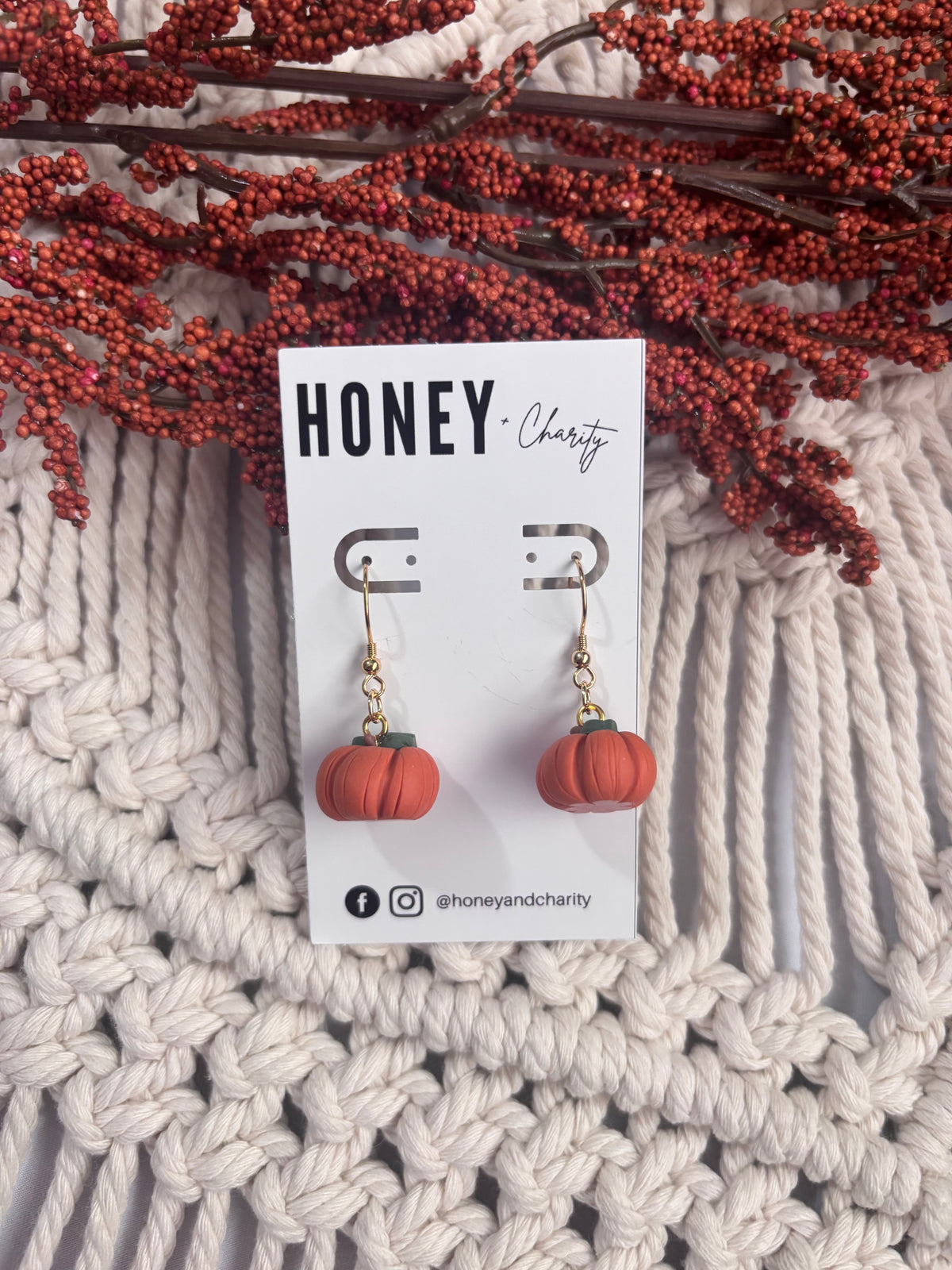 Pumpkin Huggie Dangles