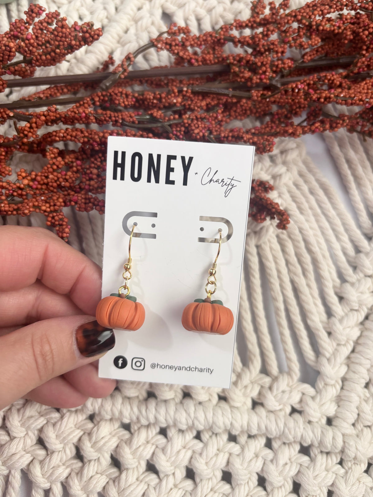 Pumpkin Huggie Dangles