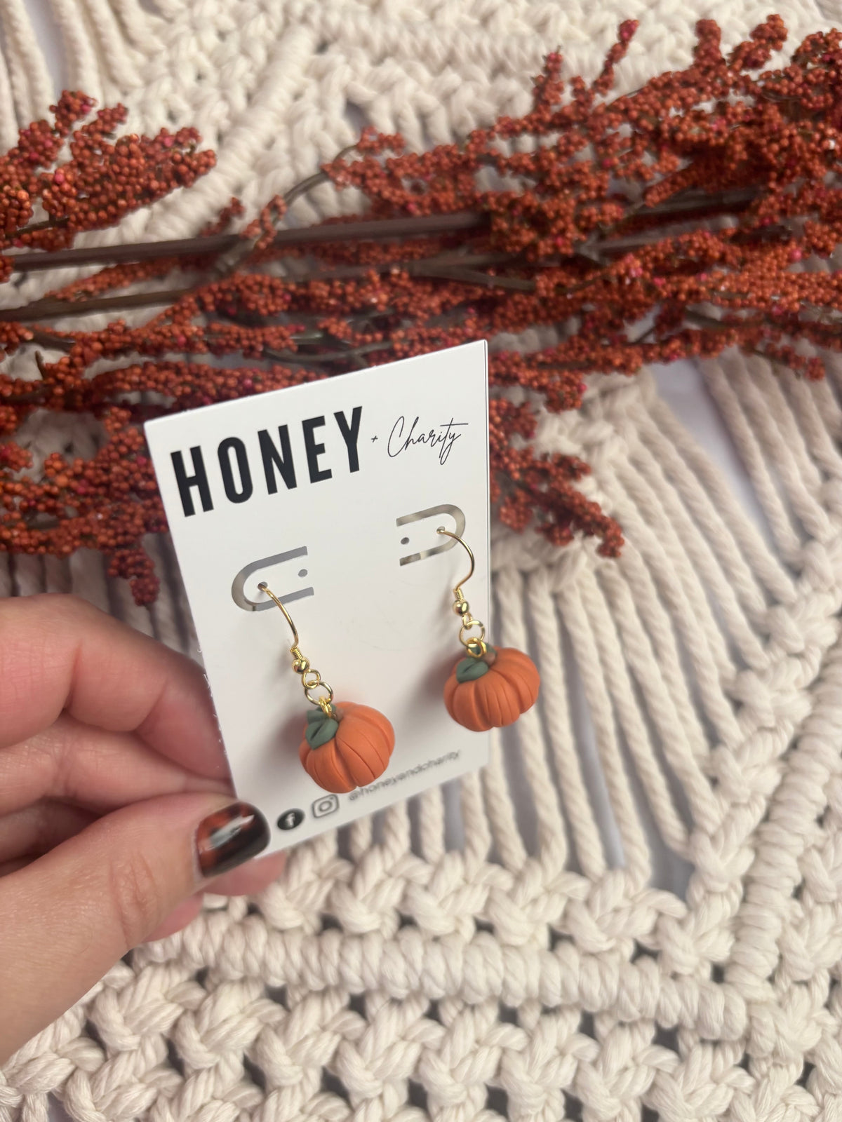 Pumpkin Huggie Dangles