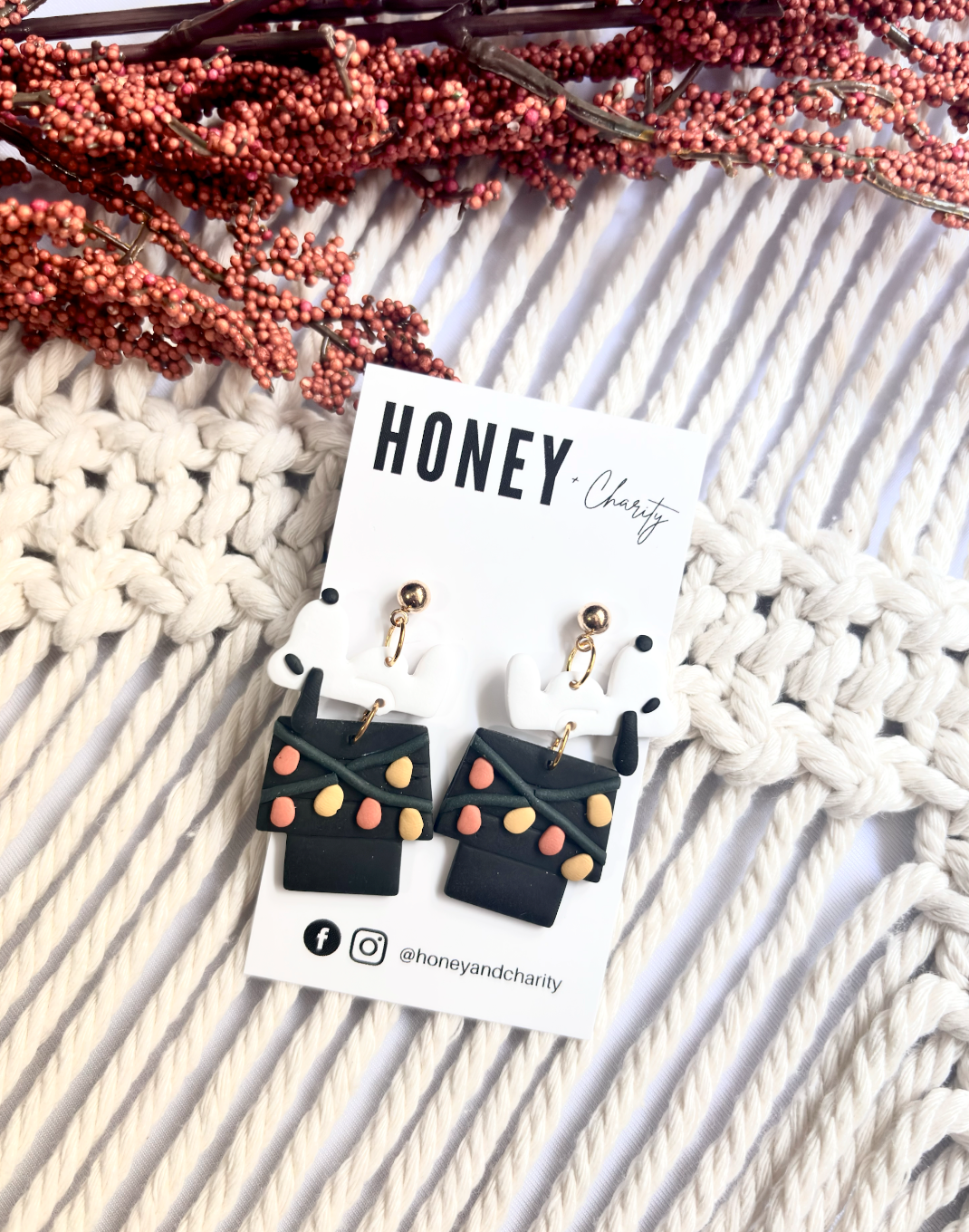 Spooky Snoopy Doghouse Dangles