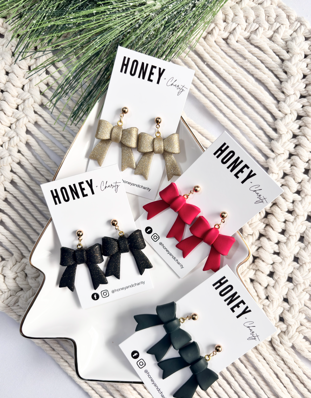 Christmas Bow Dangles