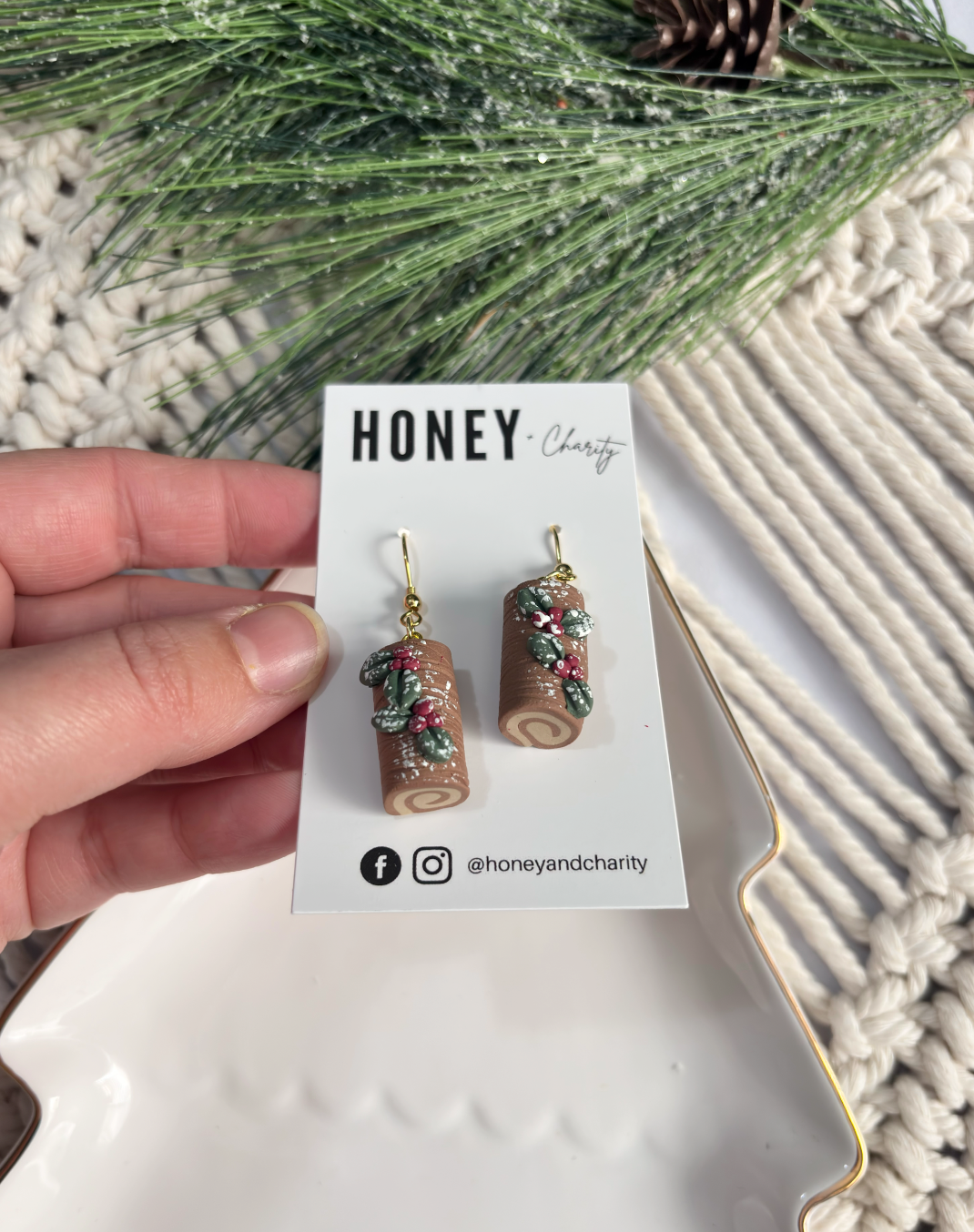 Yule Log Cake Dangles