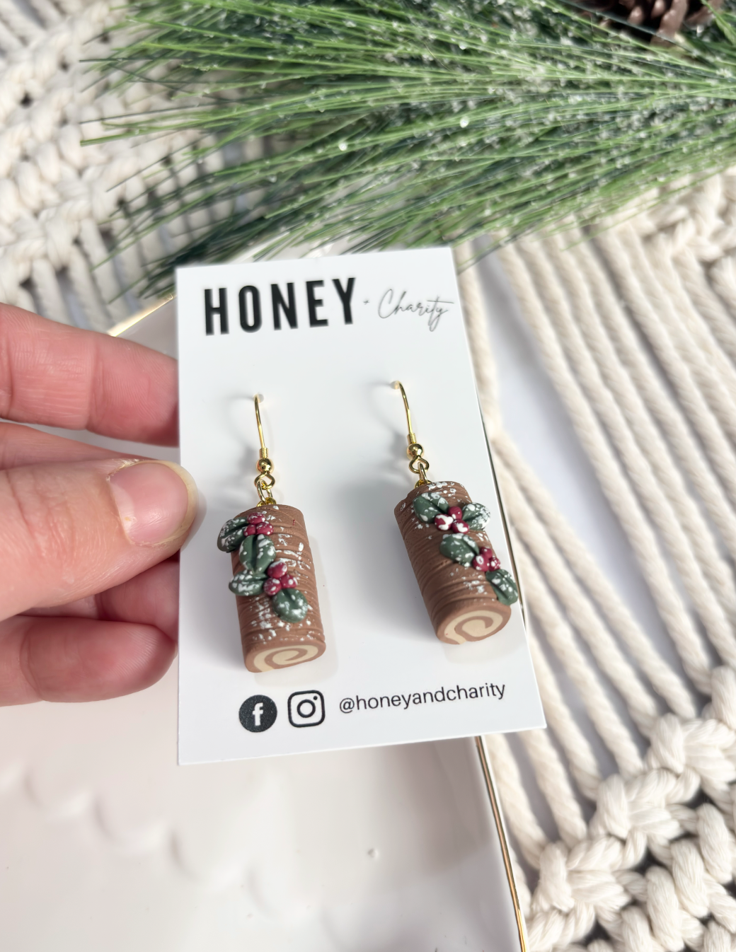 Yule Log Cake Dangles