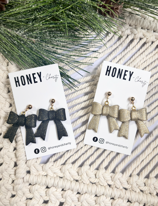 Sparkle Bow Dangles