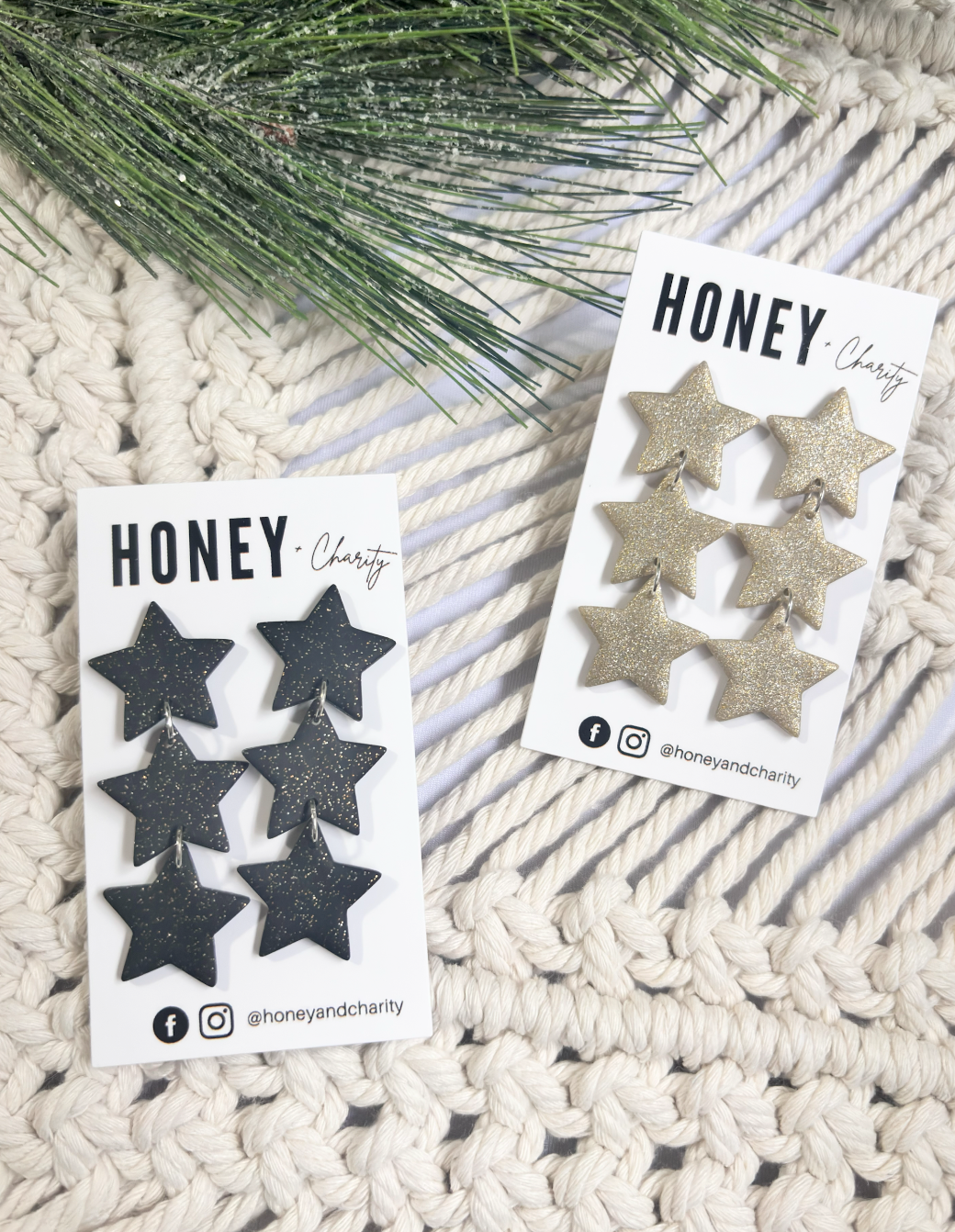 3 tier Sparkle Star Dangles