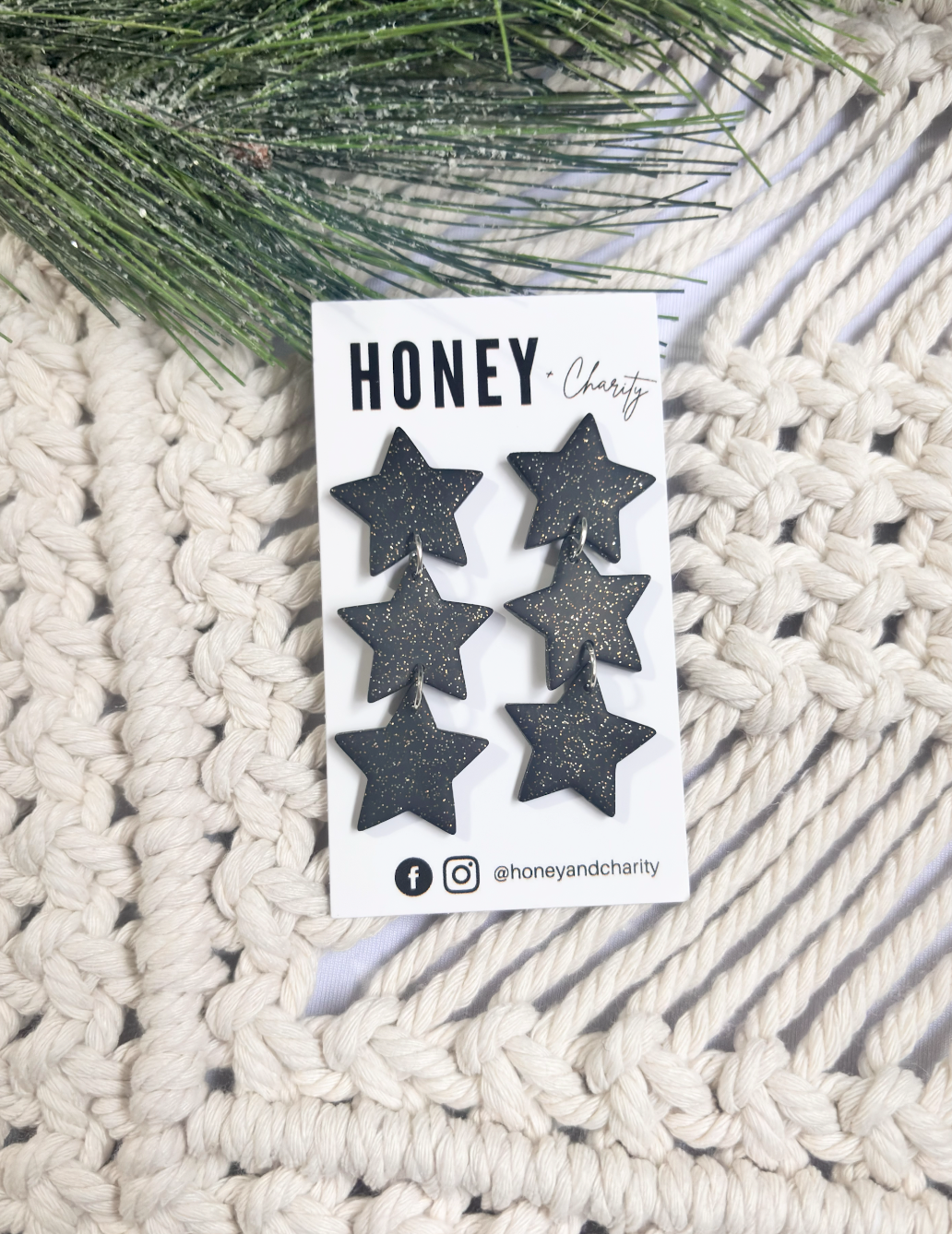 3 tier Sparkle Star Dangles