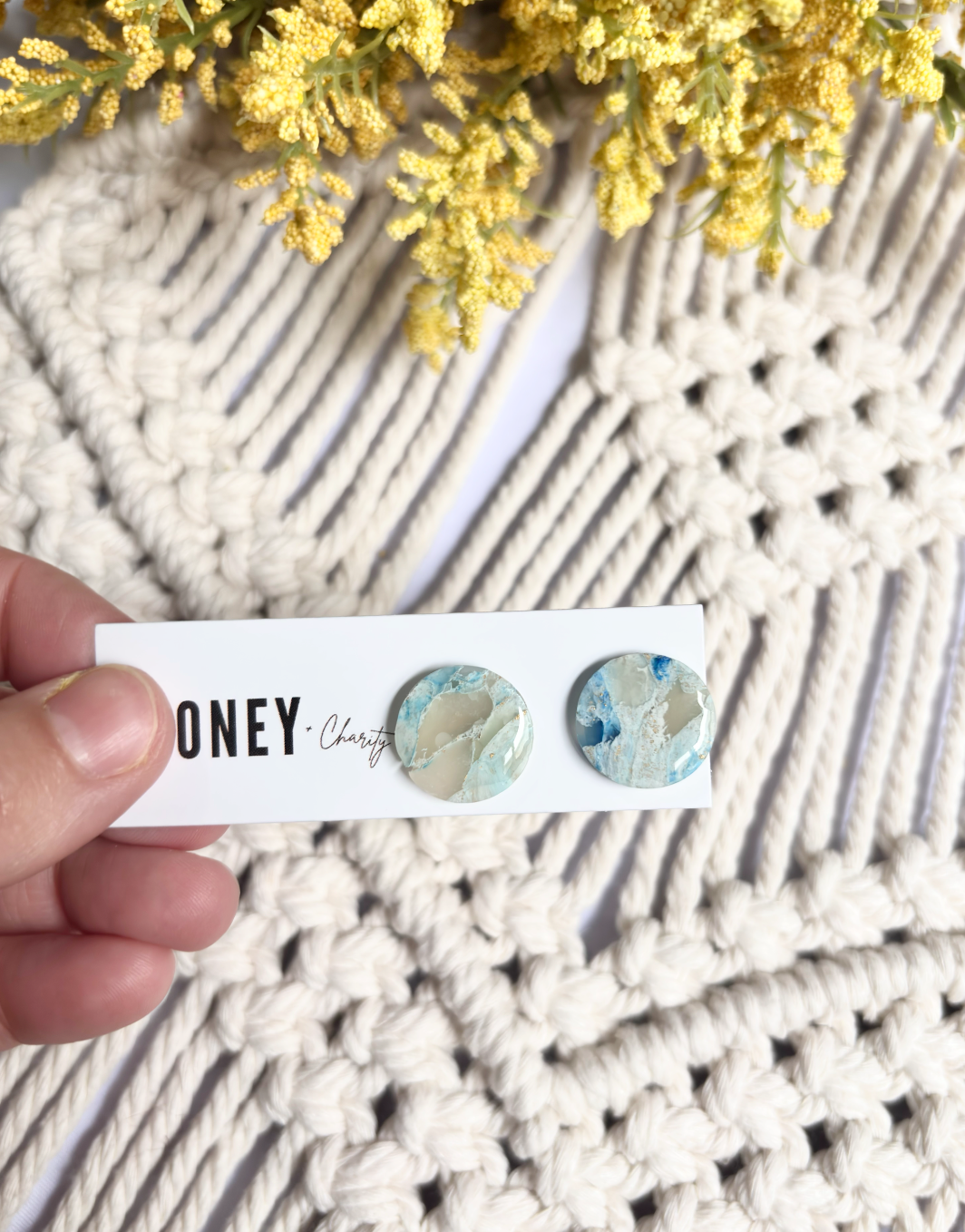 Blue Marble Earrings