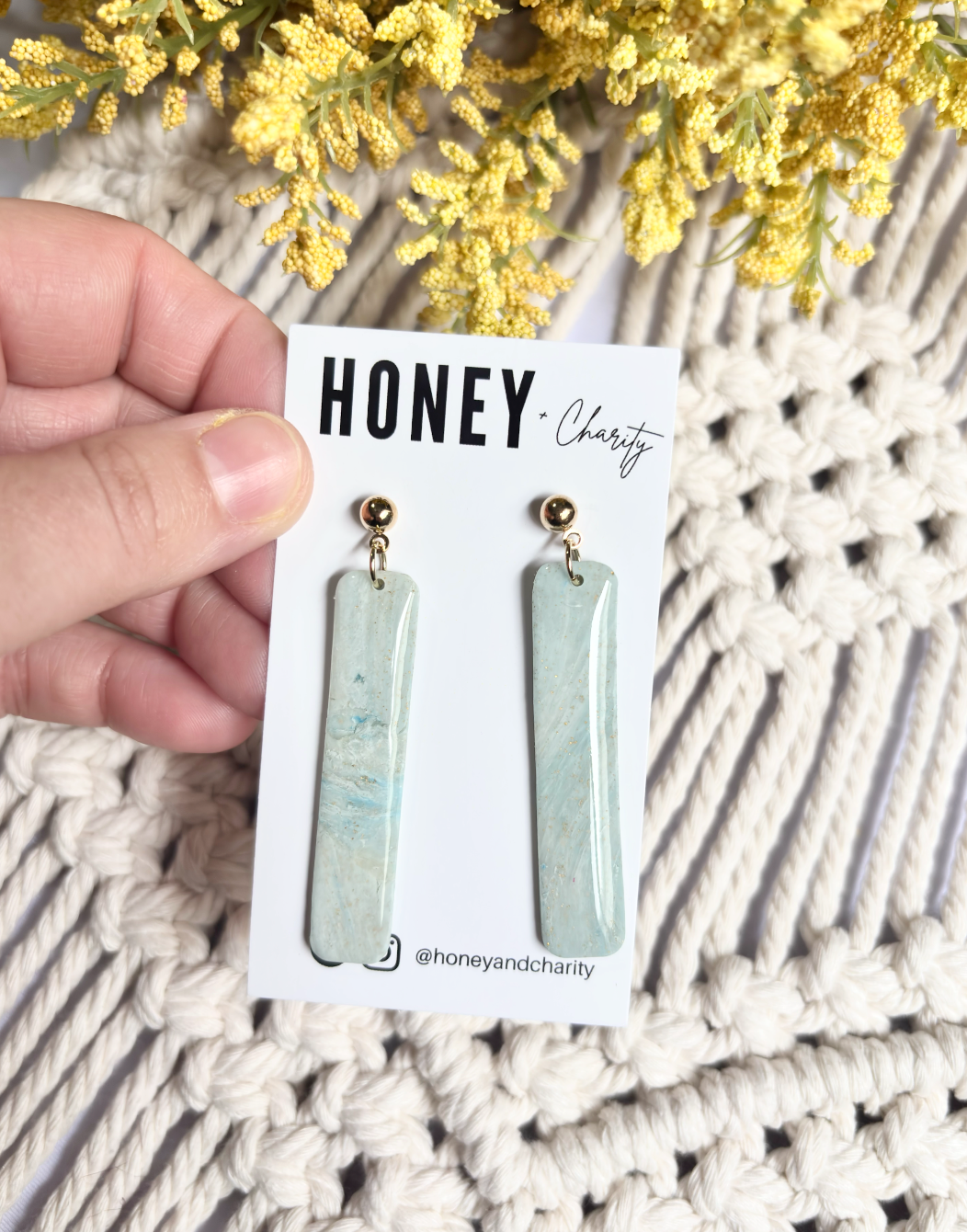Blue Marble Earrings