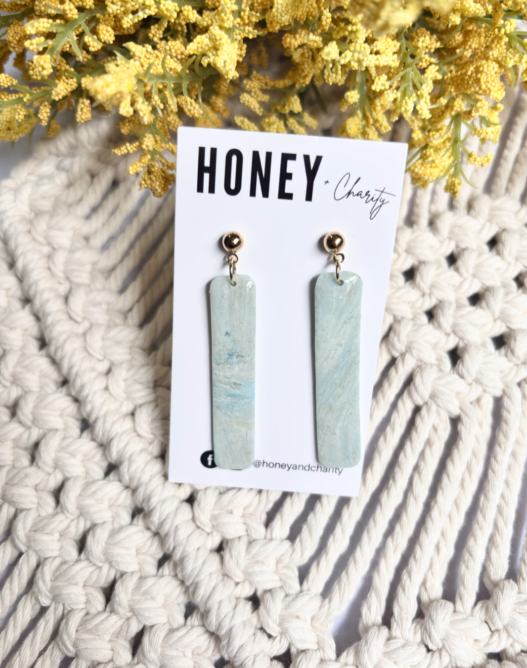 Blue Marble Earrings