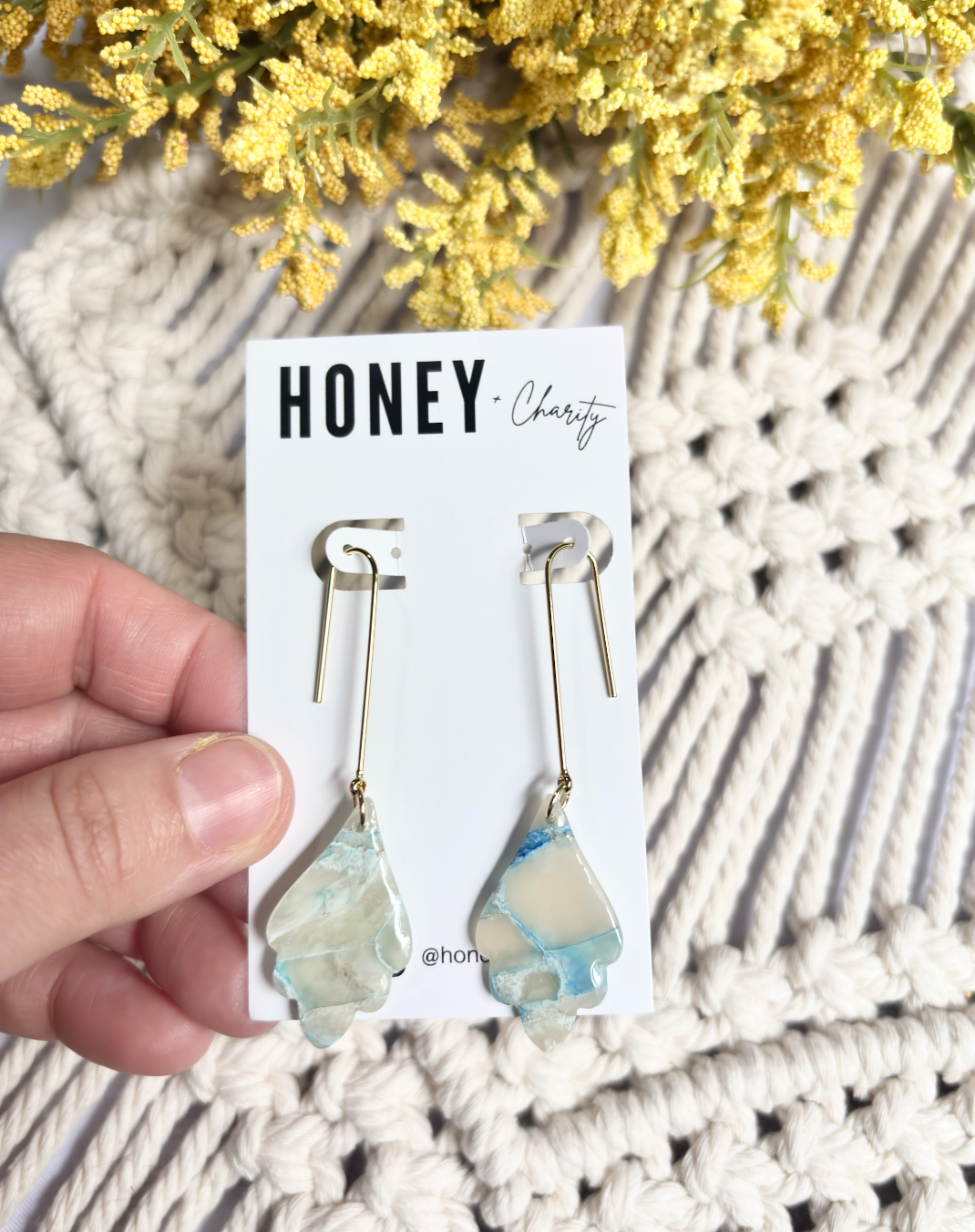 Blue Marble Earrings