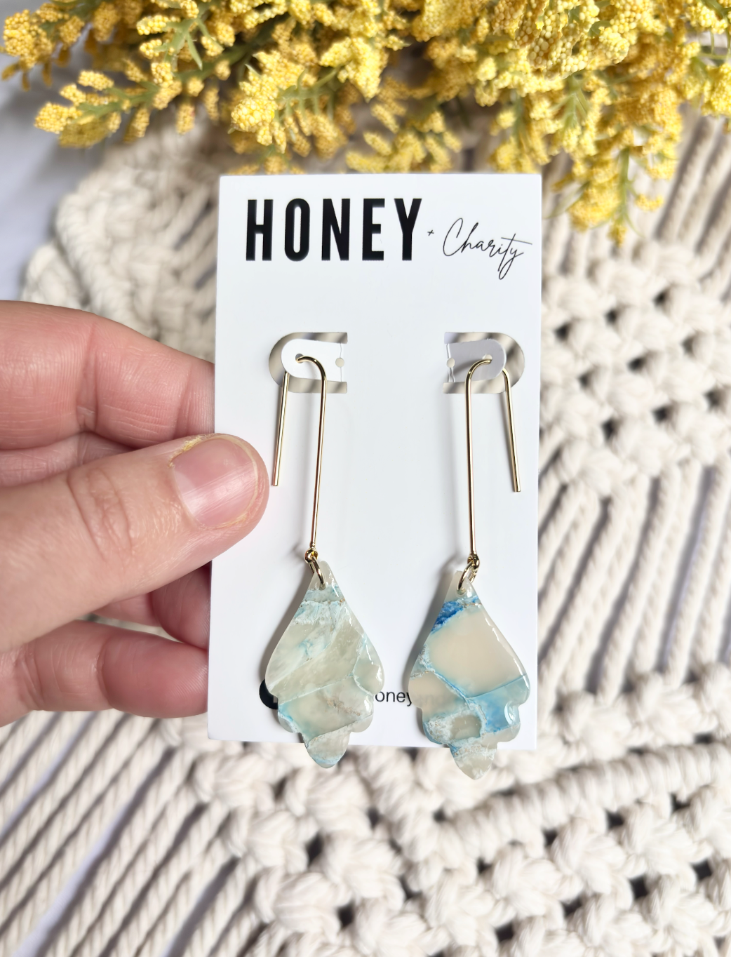 Blue Marble Earrings