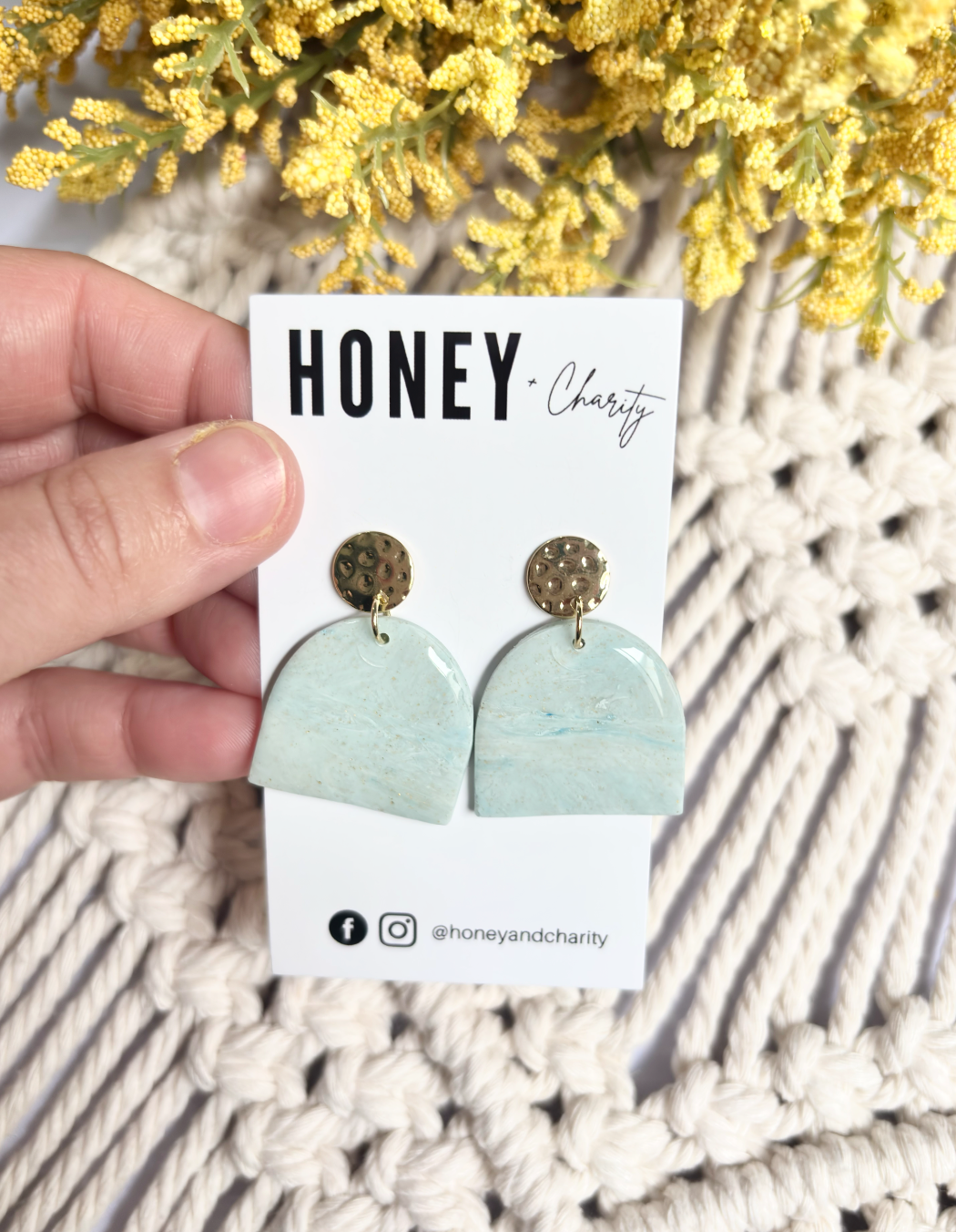 Blue Marble Earrings