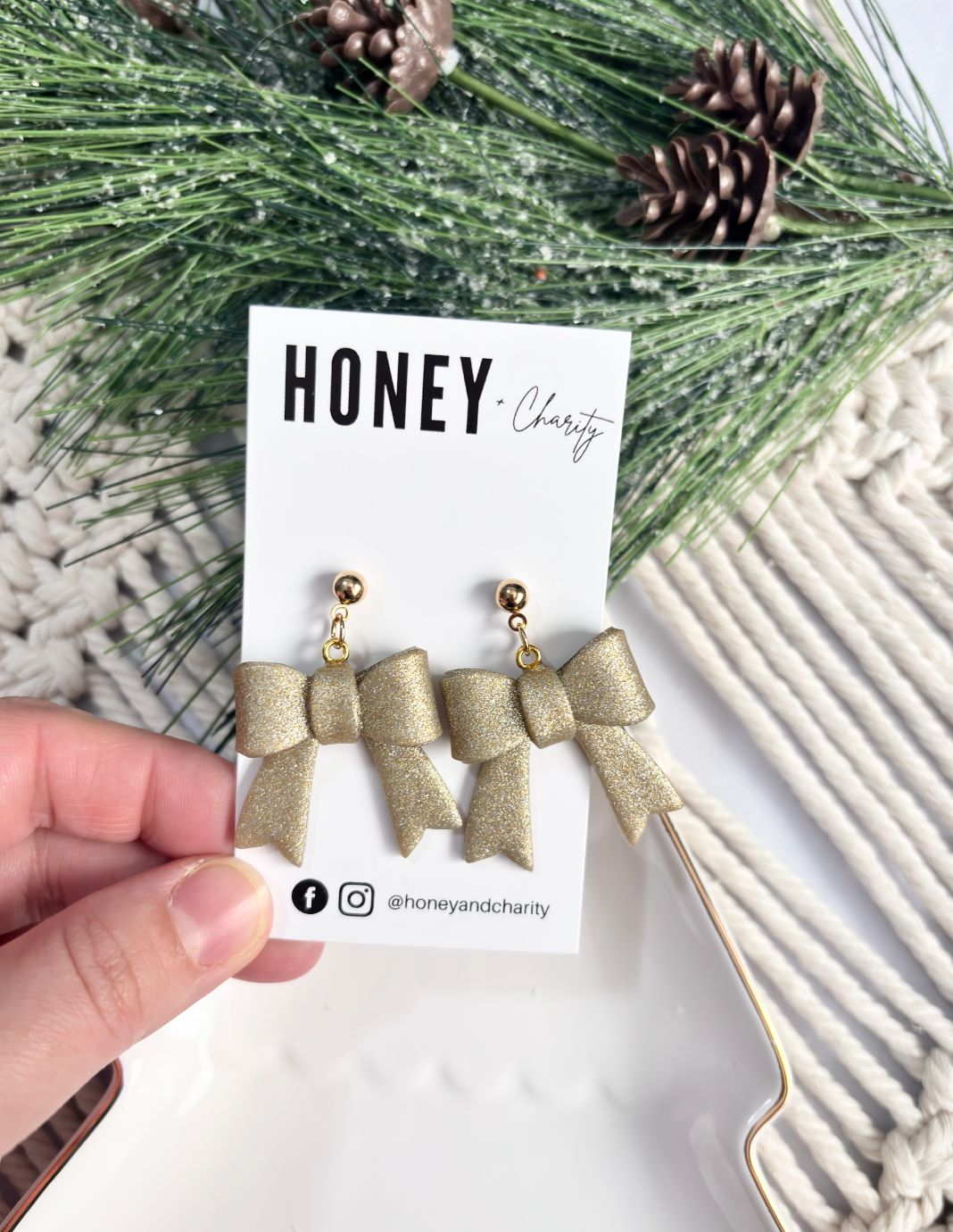 Christmas Bow Dangles