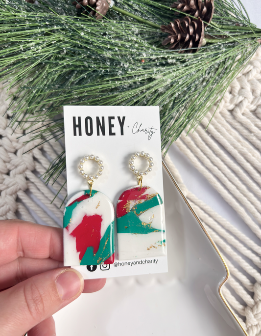 Marbled Christmas Dangles