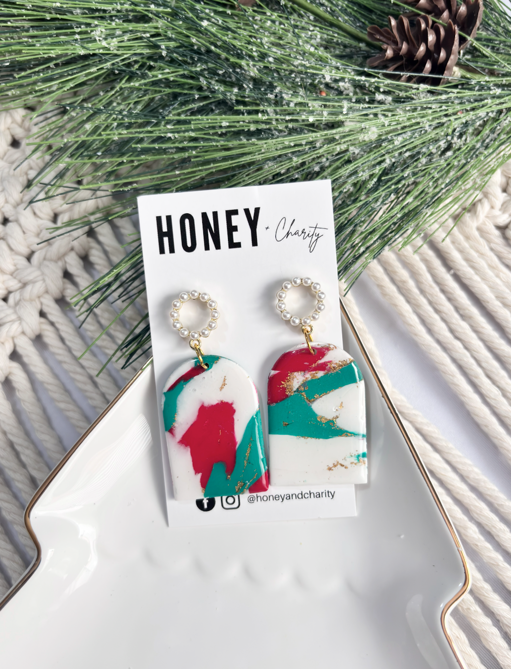 Marbled Christmas Dangles