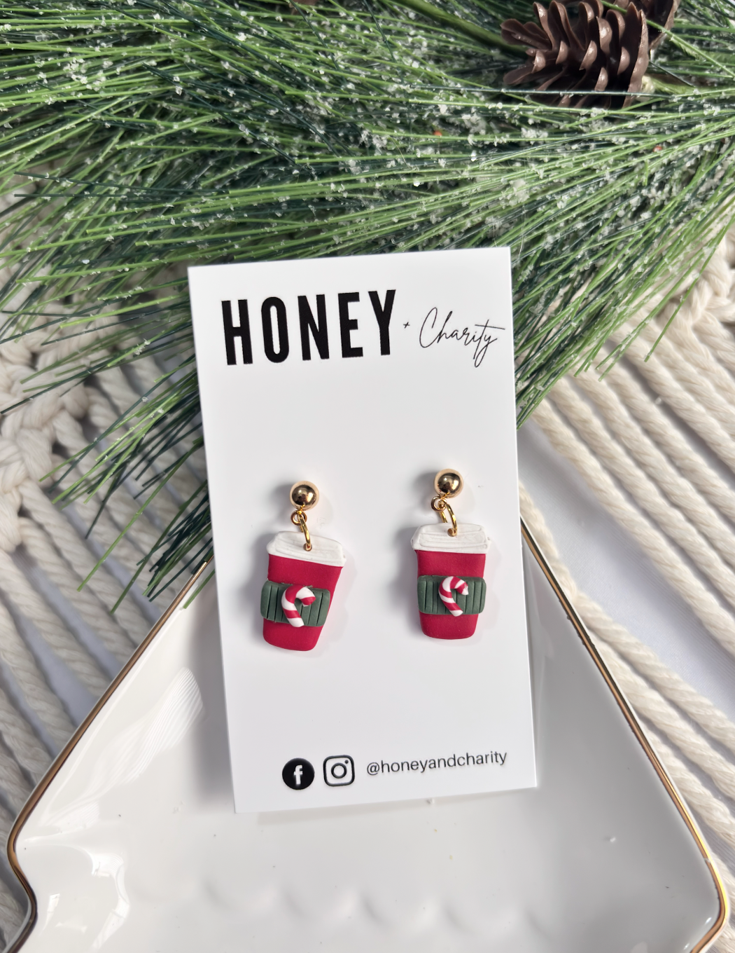 Peppermint To-Go Latte Dangles